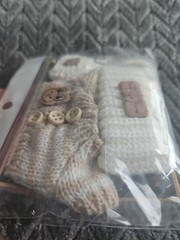 Clothes Set for Labubu Cream Beige Tan Sweater + Hat + Bag Outfit Plush SEALED