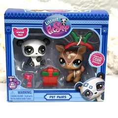 Littlest Pet Shop Pet Pairs with Virtual Code Panda & Deer Winter Pals – New