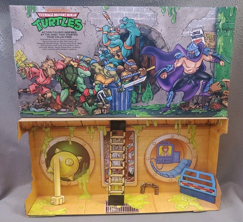 Box & Diorama Teenage Mutant Ninja Turtles 1988 Remastered TMNT Playmates Retro