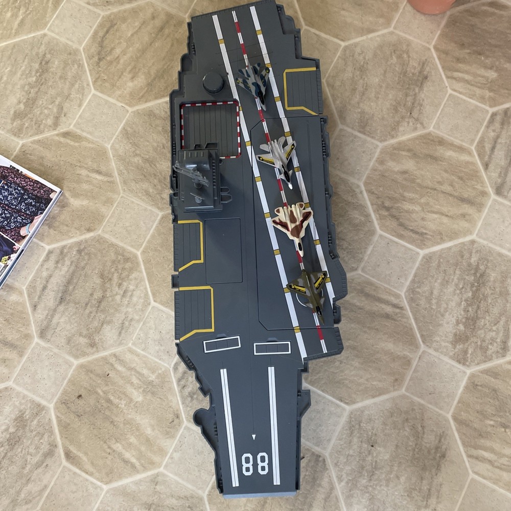 Vintage 31” Redbox Electronic Aircraft Carrier W/ 4 Planes