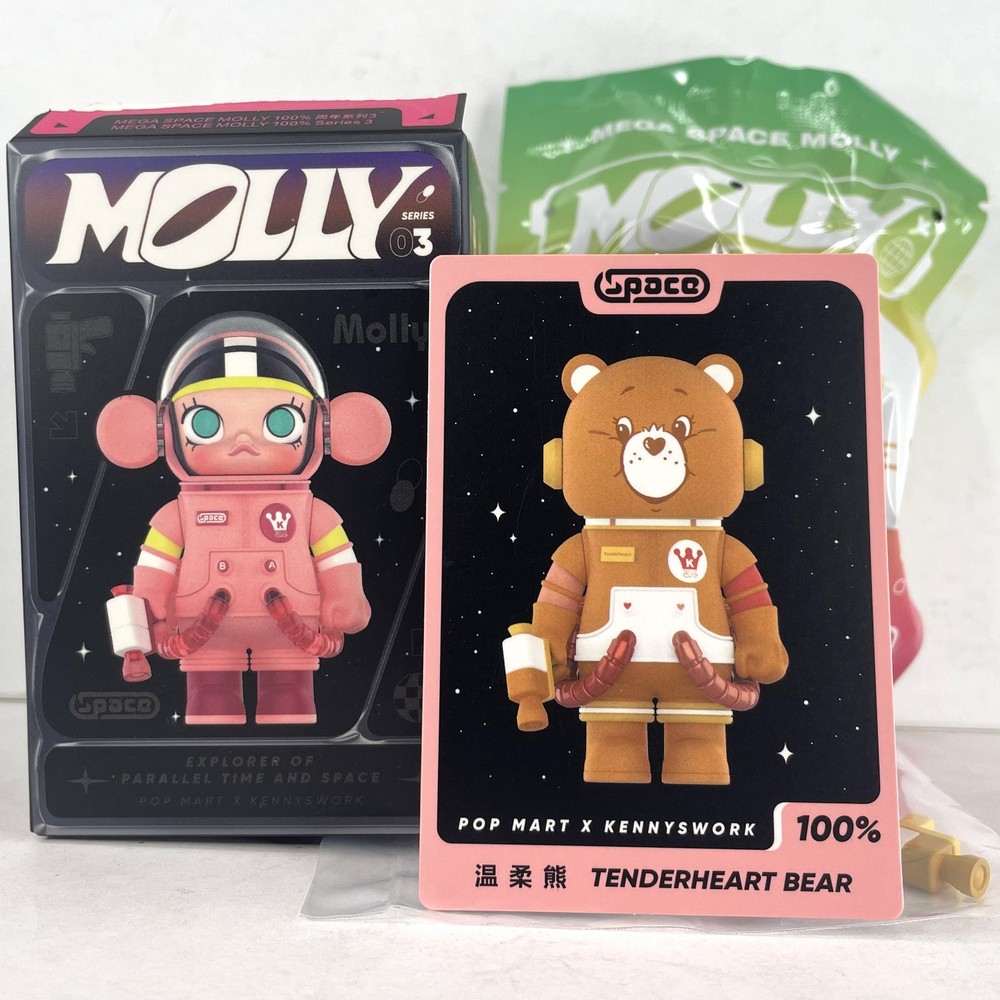 POP MART 100% Mega Space Molly Series 3 Confirmed Figure Toy – Tenderheart Bear