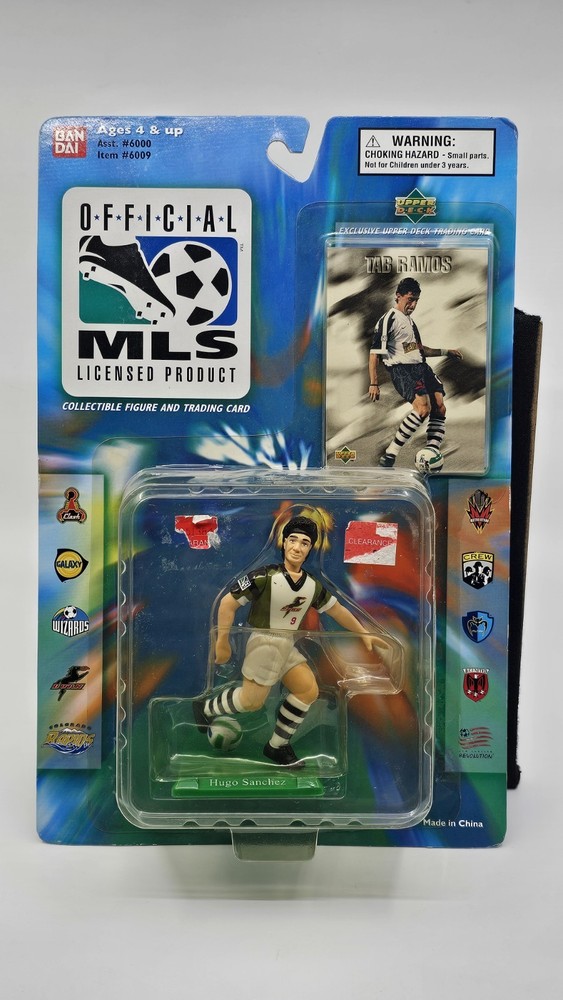 Bandai Soccer 1996 HUGO SANCHEZ MLS Soccer Action Figure Card Dallas Burn ERROR