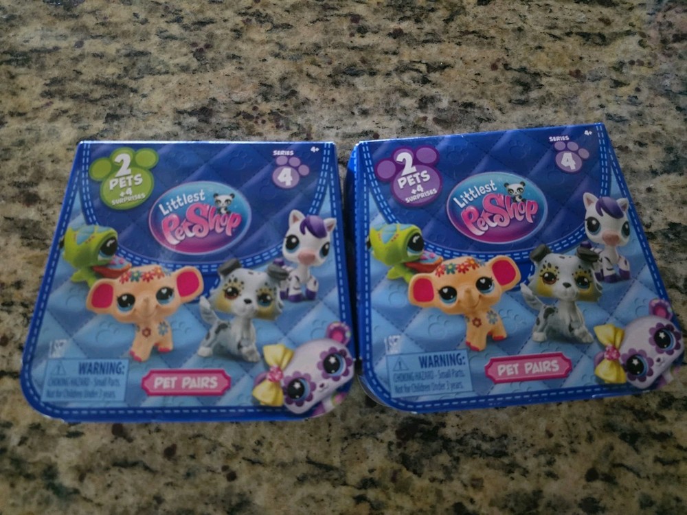 New Sealed Littlest Pet Shop Series 4 Pet Pairs – 2 Pets + 4 Surprises Lot Of 2