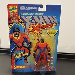 ToyBiz X-Men X-Force Sunspot Action Figure Multicolor Plastic w/ Trading Card