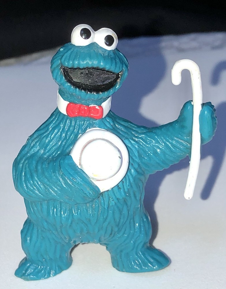 Vintage TAP DANCING COOKIE MONSTER Tara Toy PVC Muppets SESAME STREET Hat CANE