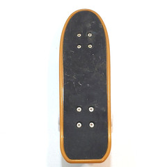 Vintage Fingerboard Signed Skipper Bay 12-31-2002 Blue Red 5.25 in. Deck