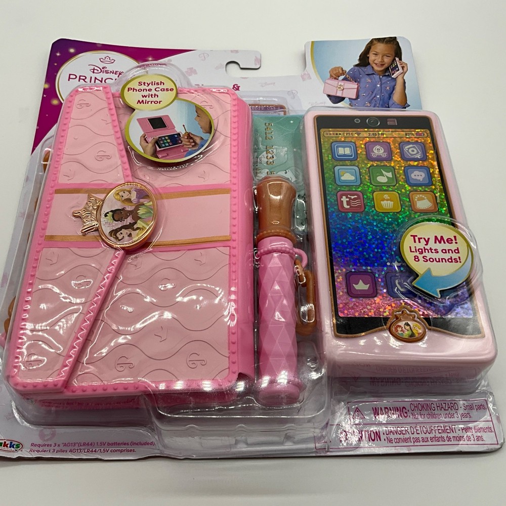 Disney Princess Play Phone & Stylish Clutch Toy Set New Young Girl