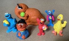 Mixed Lot of 6 Sesame Street Figures 1970s, 1990s, 2000s – Snuffy Ernie Cookie