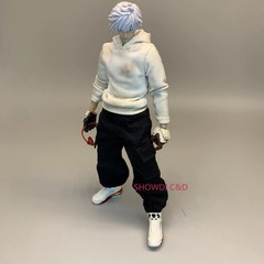 1/12 Scale Hoodie Cargo Pants Clothes Set Model For 6″ Thin Action Figure Body
