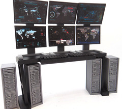 Custom 1:12 Tactical Map Surveillance Command Center Computer Screen Upgrades