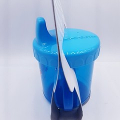 NOS Vintage Sippy Drinking Cup w/ Lid 8 oz Blue Unisex Spill Proof 6month & up