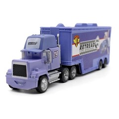 2Pcs Disney Pixar Cars No.79 Retread Hauler Truck with Car 1:55 Diecast Toy Set