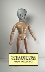 70s Flag Man Custom Action Figure Head 1:9 or 1:6 Mego