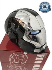 Iron Man Wearable Helmet 1:1 Black Silver LED Eyes Voice Control Cosplay Mask