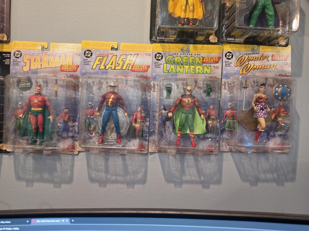 DC Direct Justice Society Figures Starman, Flash, Wonder Woman Green Lantern.