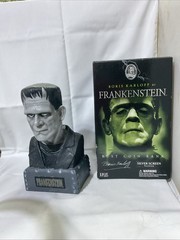 Frankenstein Bust Coin Bank Boris Karloff Silver Screen Version X-Plus 11.5”
