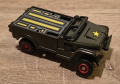Vintage 1984 GOBOT Dynabot Motorized Military JEEP Red Charger F-15 Fighter Jet