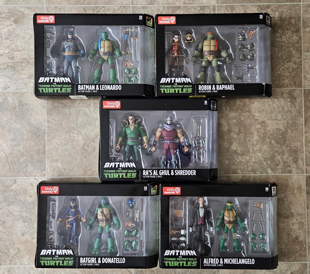 Batman vs Teenage Mutant Ninja Turtles 2pk Gamestop Exclusive Set Lot Of 5 NIB
