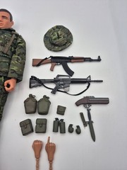 Lot of 21st Century Toys Vietnam Era US Soldier (4 with Accessories) + In Time