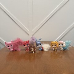 Disney Princess Palace Pets Figure Toy Furry Tail Crown Lot of 6 Cats Bunny Dogs