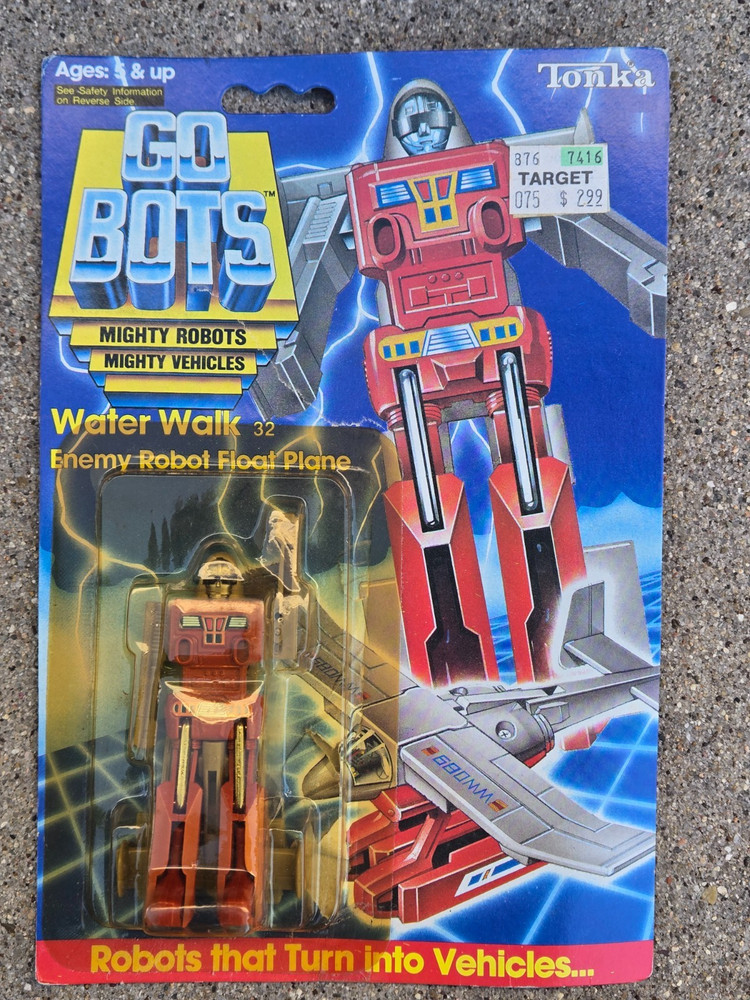 1984 TONKA GoBots Water Walk #32 Friendly Robot Float Plane On OPENED CARDBACK