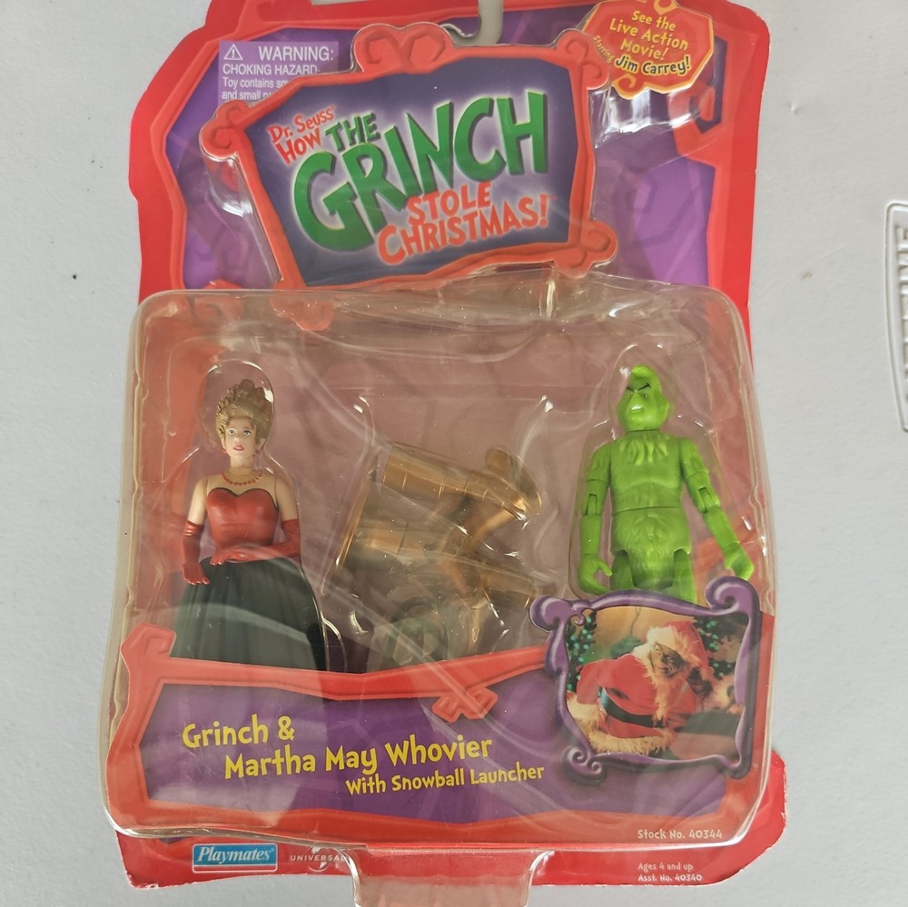 Playmates The Grinch Stole Christmas ( Grinch & Martha May Whovier) NEW 828