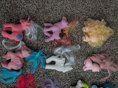 My Little Pony Vintage Hasbro Lot of 18 G1 1980s Unicorn Ponies Hong Kong READ
