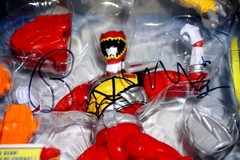 MIGHTY MORPHIN POWER RANGERS ARMORED DINO RED SIGNED BY BRENNON MEJIA FIGURE