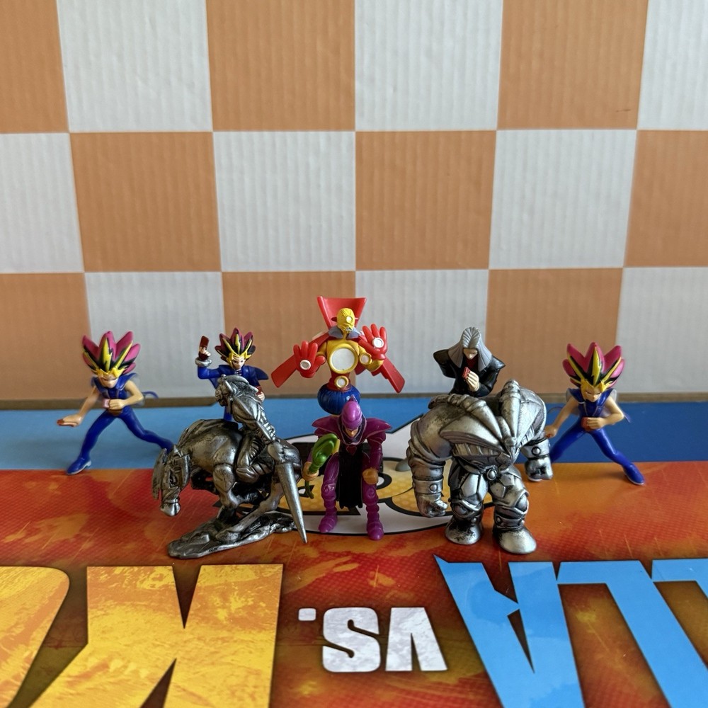 Vintage Yu-Gi-Oh Mini Figures Lot Of 8 Mattel 1996 Yugi Exodia Dark Magician