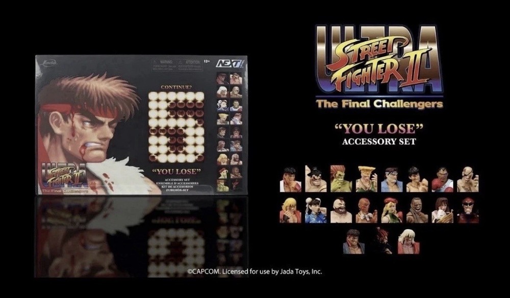 SDCC 2026 Jada Toys Ultra Street Fighter II You Lose Accessory Set Heads IN HAND