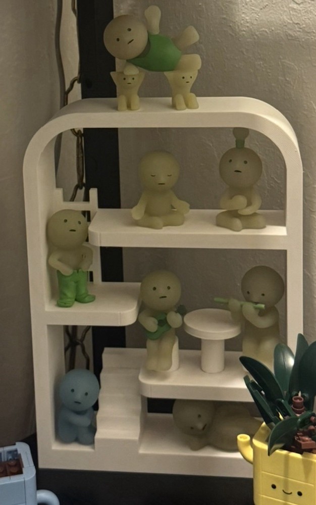White Smiski Toy House Display With Furniture Mini House Display, Smiski Display
