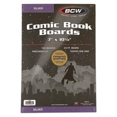 100 Pack – BCW Silver Age Comic Book Backer Boards Acid Free 24PT 7″ X 10 1/2″