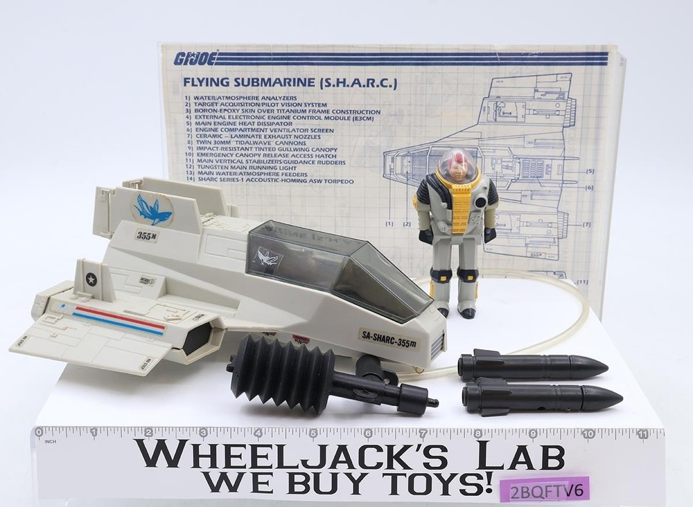 S.H.A.R.C. W/ Deep Six Complete GI Joe 1984 Hasbro Vintage Action Figure Vehicle