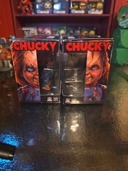 Lot 2 Culture Fly Chucky 4.5 Inch Glow in the Dark Vinyl & B&W Figure 4.5″