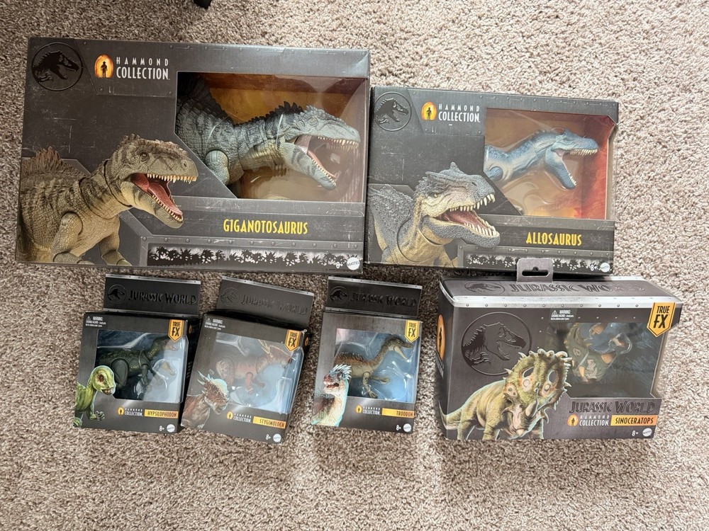 Jurassic Park World Hammond Collection Lot Allosaurus Sino Giganotosaurus + More