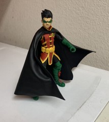 Custom Batman Mcfarlane 1:12 Robin Leather Wired Cape Damian Wayne NOT FIGURE