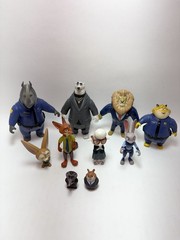LOT OF 10 Disney Zootopia Tomy Figures – Kevin, Judy, Nick Wilde, Clawhauser