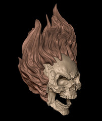1/12 1/18 Head Sculpt ghost rider Skeleton For 6″ 3.75″Action Figure Body
