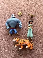 12!!! VNTG Disney Mattel 1992 + BK Aladdin Items See Photos + Description