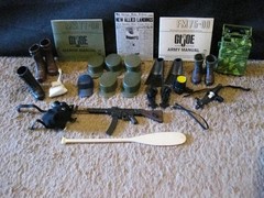 Gi Joe wooden foot locker and assecories lot adult collector read