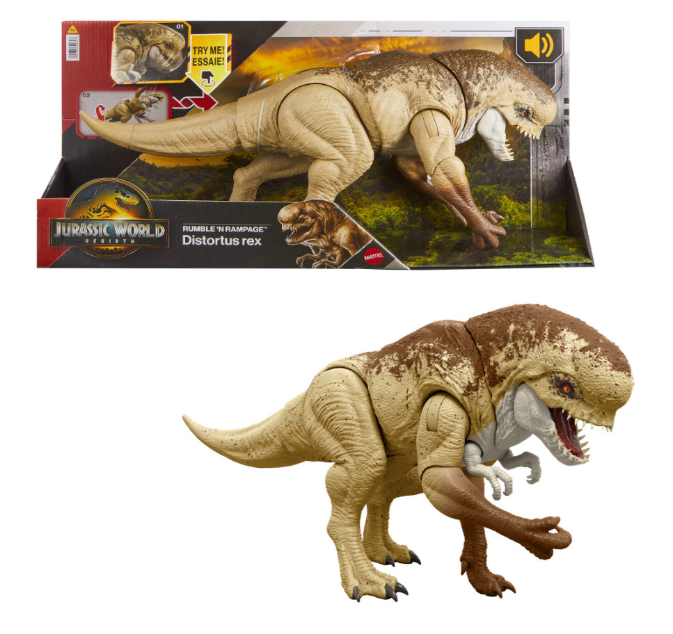 Jurassic World Rebirth Distortus Rex D-Rex 22in Rumble N Rampage Figure