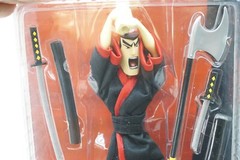 SAMURAI JACK ACTION FIGURE TWO HAND SLICING SWORD DAGGER BATTLE AXE 2001 NEW MIB