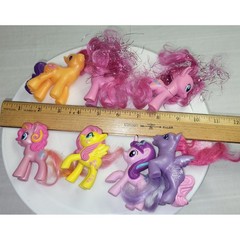 Hasbro My Little Pony Unicorn Figures Multicolored G4 Brushable Hair Lot of 7
