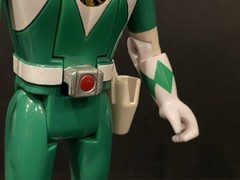 1993 Mighty Morphin Power Rangers Auto Morphin Red Green Figures Bandai Lot Of 3