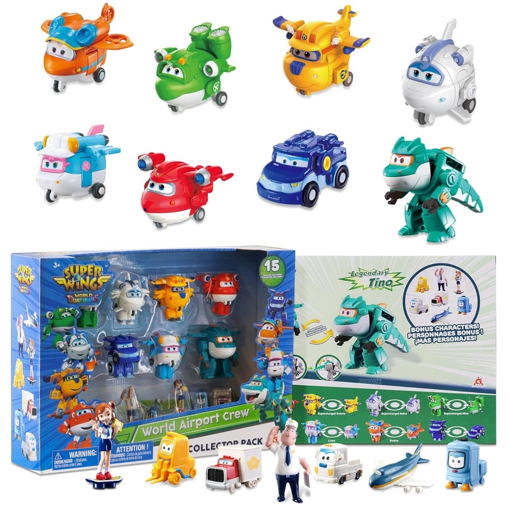 Super Wings World Airport Toy Set – 15 Mini Action Figures
