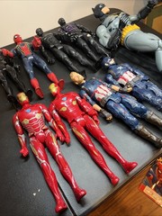 Marvel And Batman Figurines. 12” And 19” Batman All Good Condition Whole Lot