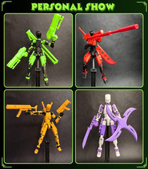 4-Pack T13 Action Figure Set,7 Inch Multi-Colored Titan 13 Robot, Dummy 13, 3D P