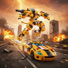 Metal CardBot W TACHY Transforming Robot Car Toy SAMG Korea