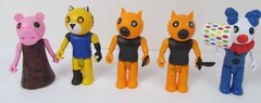 Lot of 5 Roblox Piggy Series 3.5″ Action Figures Clowny w/ Hammer Tigry Foxy H1