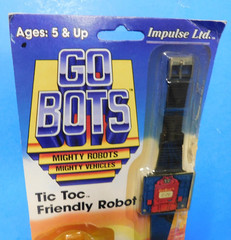 ! VINTAGE GO BOTS TIC TOC FRIENDLY ROBOT WATCH IN PACKAGE UNTESTED READ LOOK !